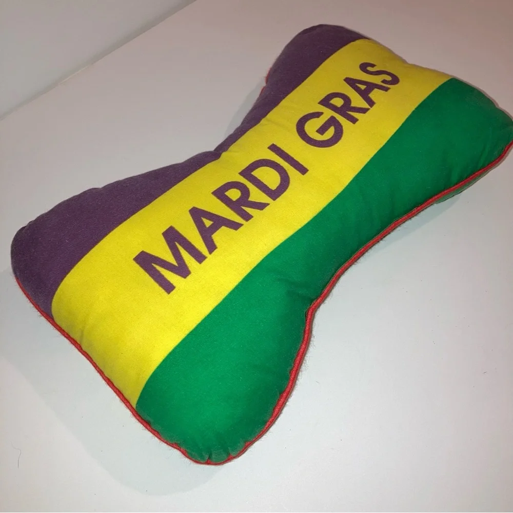RARE Mardi Gras Pillow New Orleans Limited Edition Purple Green Gold Home Decor